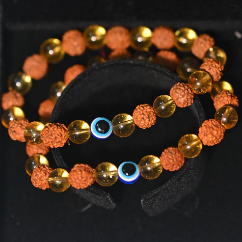 Rudraksha Citrine Crystal Bracelet |🔥BUY 1 GET 1 FREE🔥